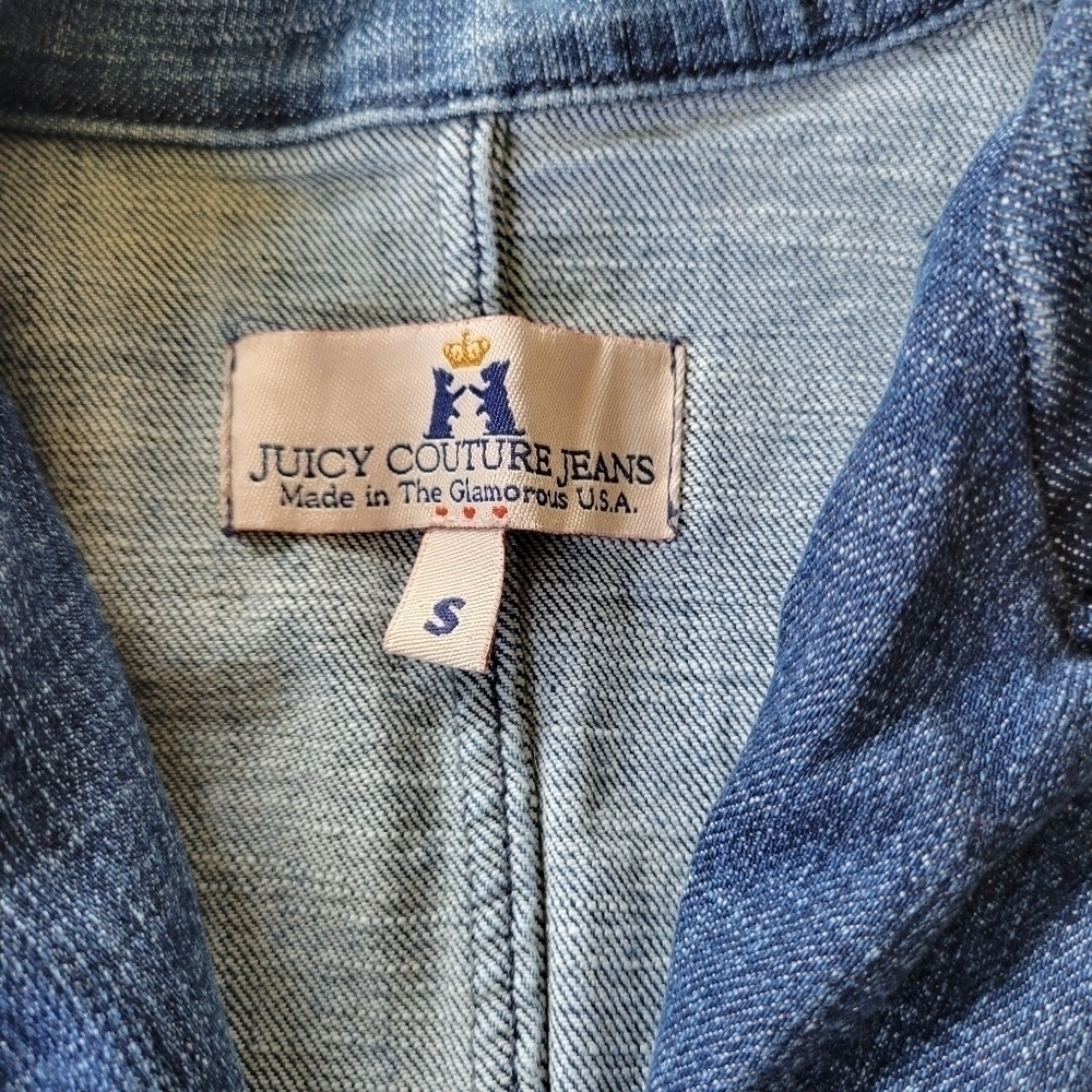 Juicy Couture Jeans Y2K denim 1 button blazer S - Picture 2 of 16